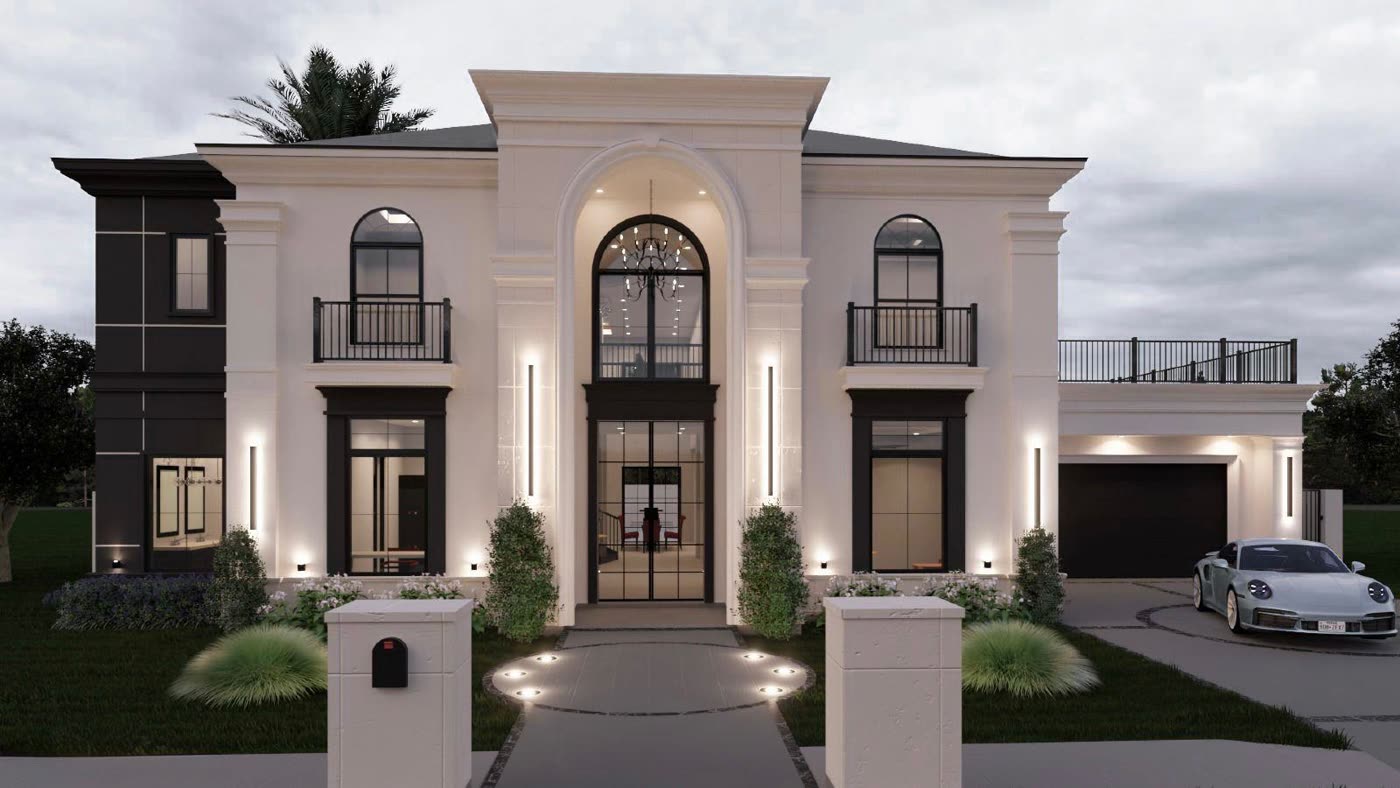 Custom home interior by Kratos Construction &mdash; open floor plan living area